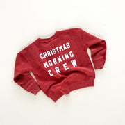 Christmas Morning Crew Child Comfort Crewneck - Acid Wash Red