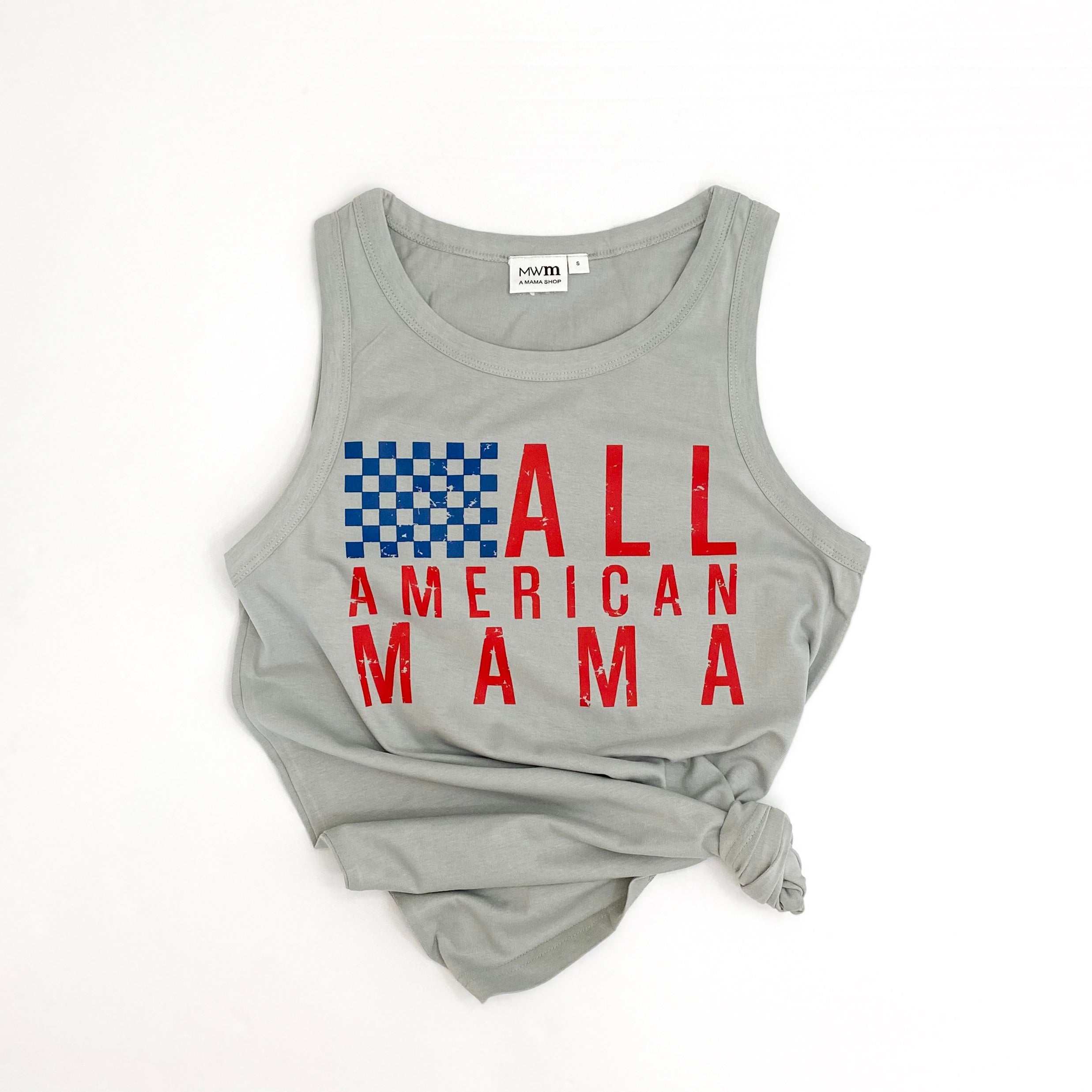 All American Mama Tank - Red and Blue Design