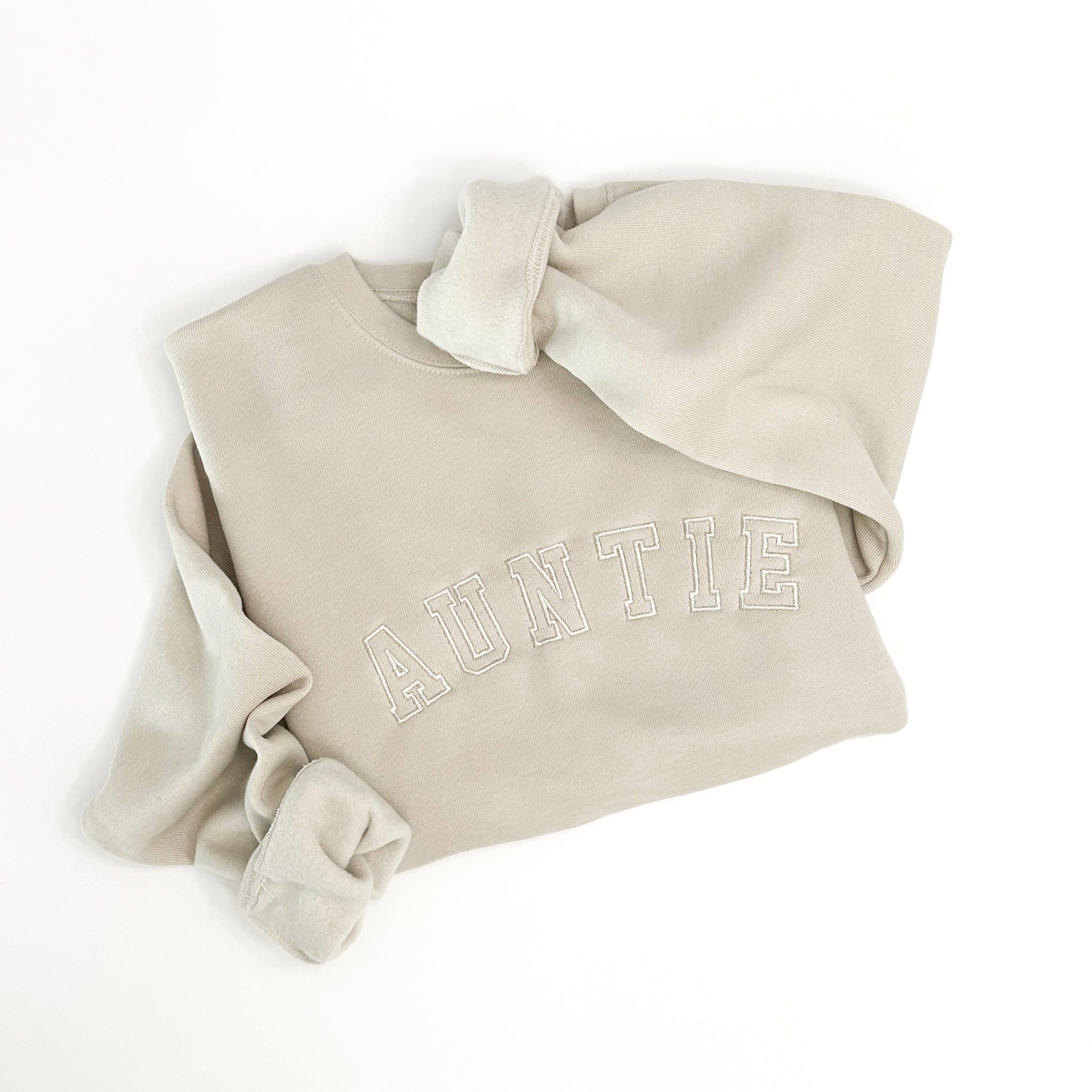 Auntie Crewneck Sweatshirt Embroidered Varsity Design Merce